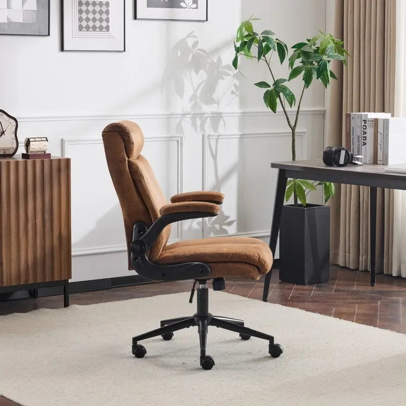 Chaise de bureau pivotante à dossier mi-hauteur 28W avec accoudoirs réglables - N/A