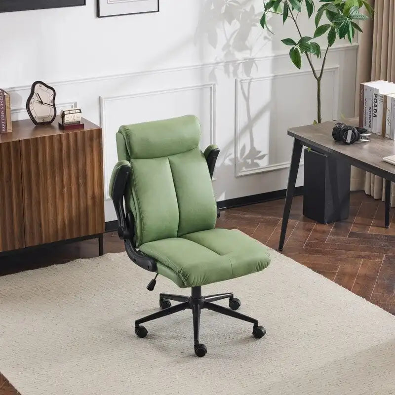 Chaise de bureau pivotante à dossier mi-hauteur 28W avec accoudoirs réglables - N/A