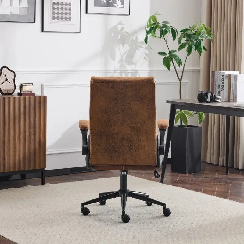 Chaise de bureau pivotante à dossier mi-hauteur 28W avec accoudoirs réglables - N/A