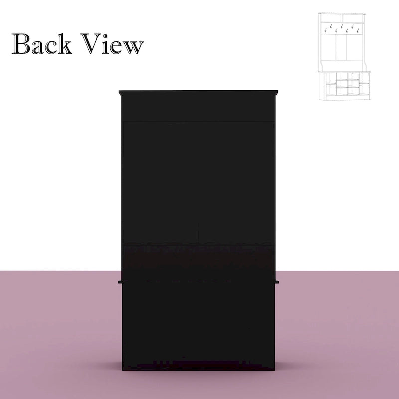 Meuble d'entrée classique avec banc, patères et rangement à chaussures