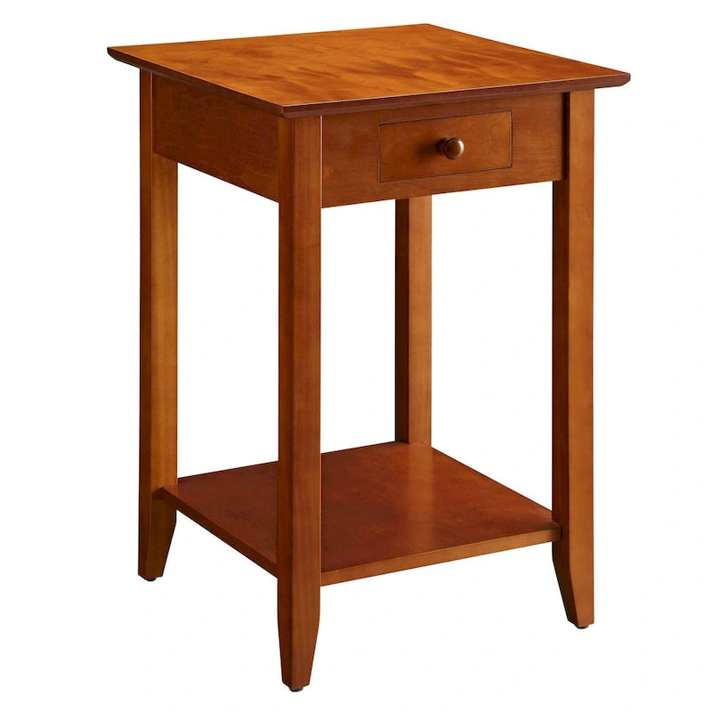 Table d'appoint classique en bois avec un tiroir et une étagère ouverte