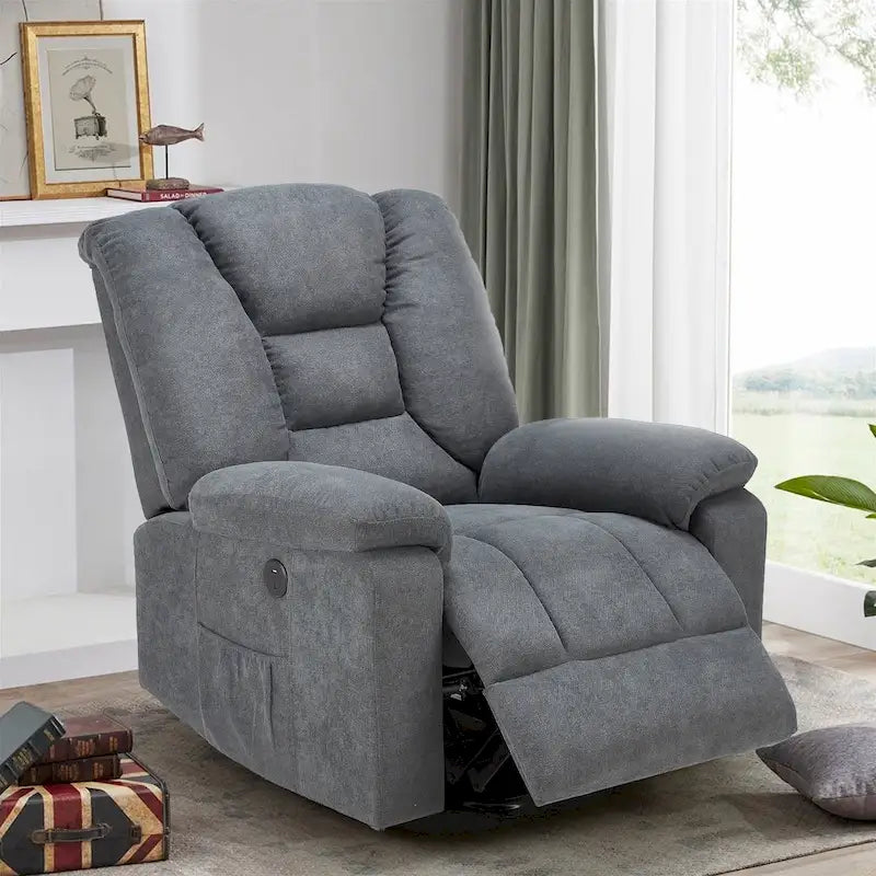 Fauteuil releveur électrique rembourré avec accoudoirs et repose-pieds capitonnés