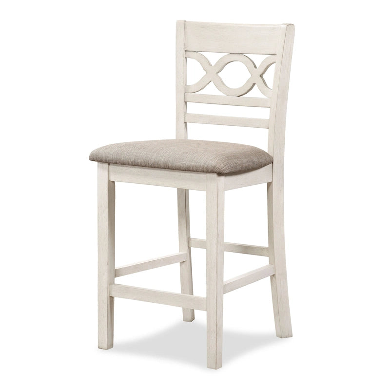 Ensemble de salle à manger hauteur comptoir beige/gris/marron, 5 pièces (4 places)