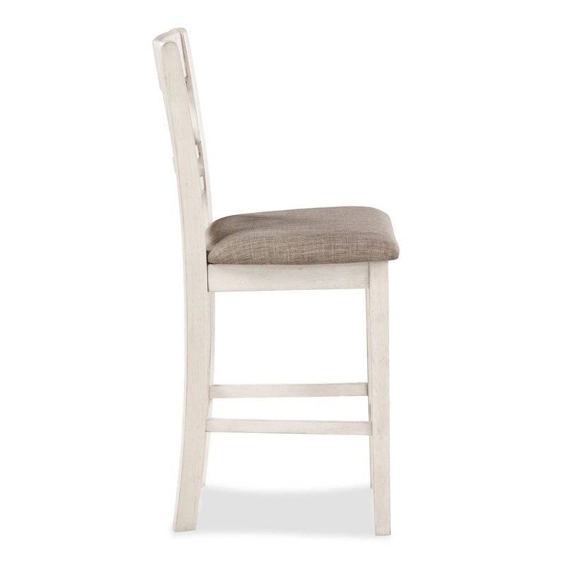 Ensemble de salle à manger hauteur comptoir beige/gris/marron, 5 pièces (4 places)