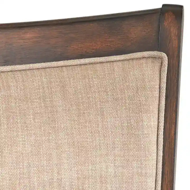 Tabouret de comptoir pivotant rustique rembourré avec structure en bois et repose-pieds