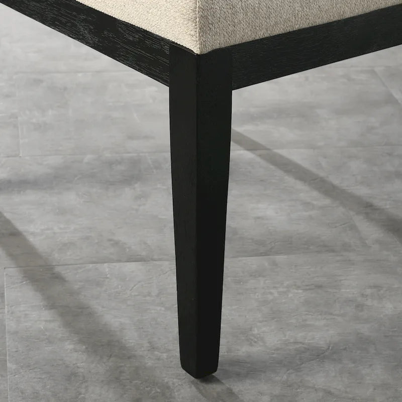 Ensemble table de salle à manger ronde à pied central et 4 chaises, ébène/bois flotté, MDF et hévéa