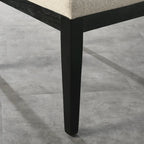 Ensemble table de salle à manger ronde à pied central et 4 chaises, ébène/bois flotté, MDF et hévéa