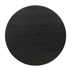 Ensemble table de salle à manger ronde à pied central et 4 chaises, ébène/bois flotté, MDF et hévéa