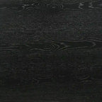 Ensemble table de salle à manger ronde à pied central et 4 chaises, ébène/bois flotté, MDF et hévéa