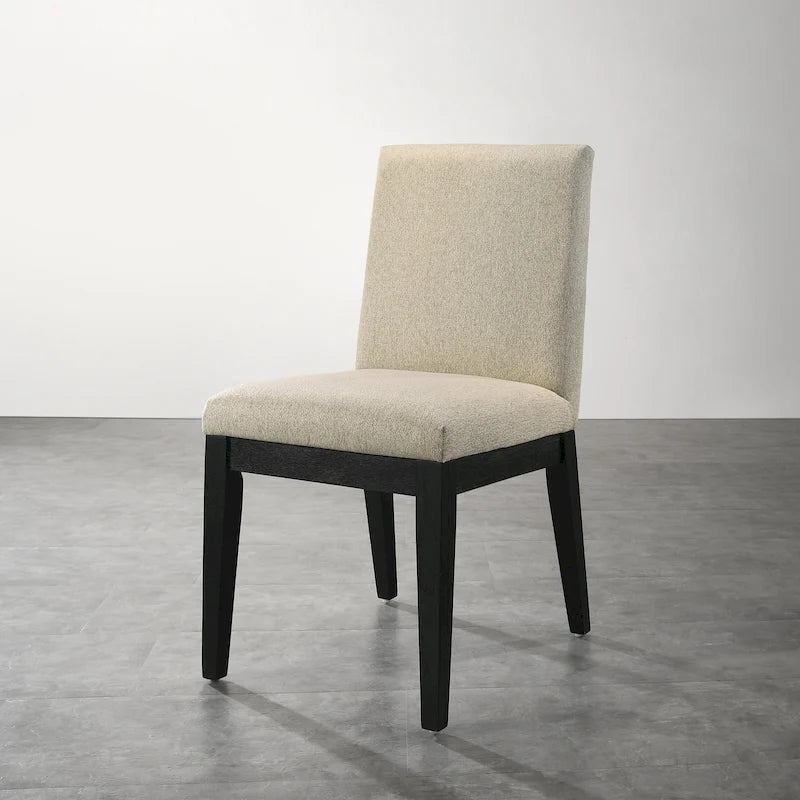 Ensemble table de salle à manger ronde à pied central et 4 chaises, ébène/bois flotté, MDF et hévéa