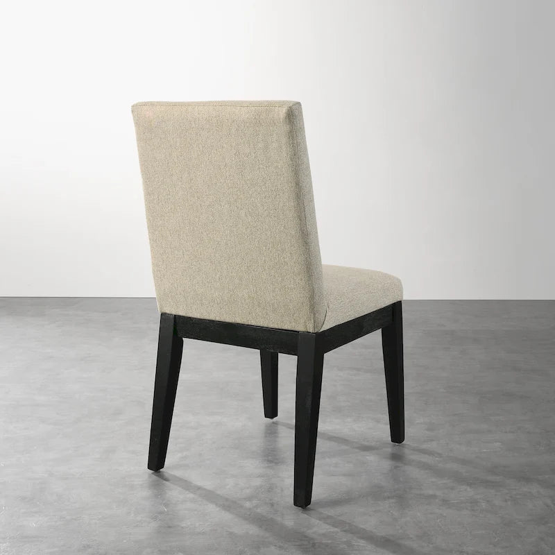 Ensemble table de salle à manger ronde à pied central et 4 chaises, ébène/bois flotté, MDF et hévéa