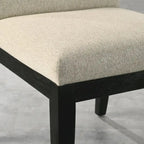 Ensemble table de salle à manger ronde à pied central et 4 chaises, ébène/bois flotté, MDF et hévéa