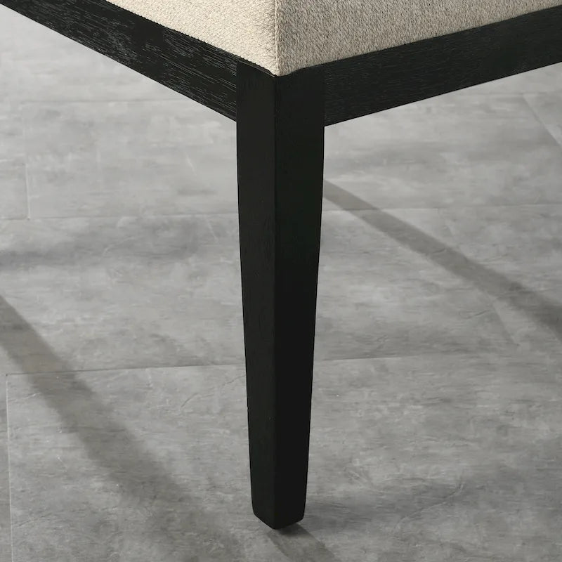 Ensemble table de salle à manger ronde à pied central et 4 chaises, ébène/bois flotté, MDF et hévéa