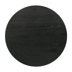 Ensemble table de salle à manger ronde à pied central et 4 chaises, ébène/bois flotté, MDF et hévéa