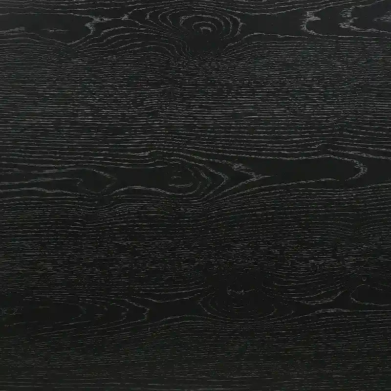 Ensemble table de salle à manger ronde à pied central et 4 chaises, ébène/bois flotté, MDF et hévéa