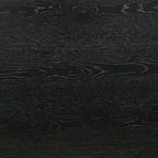 Ensemble table de salle à manger ronde à pied central et 4 chaises, ébène/bois flotté, MDF et hévéa