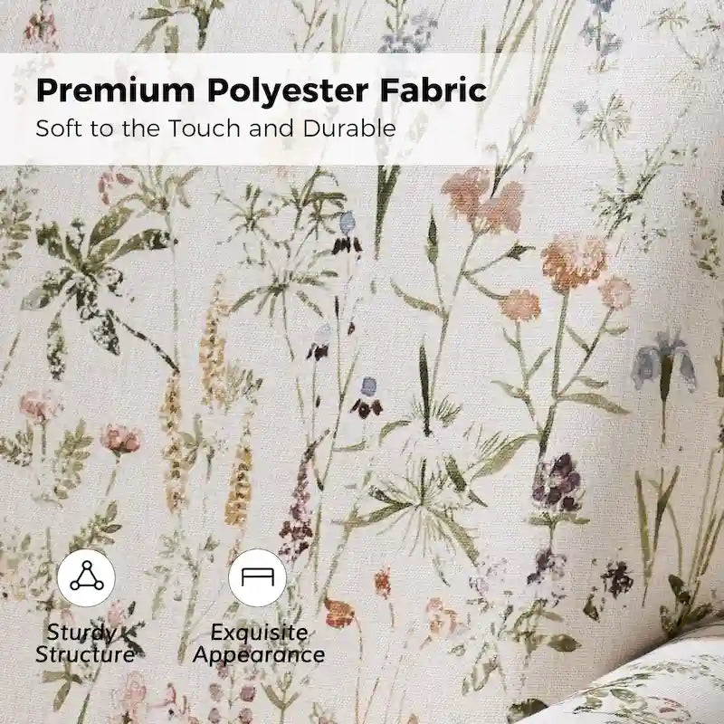 Fauteuil à bascule pivotant en tissu fleuri avec accoudoir roulé, lot de 2 – Plusieurs coloris