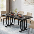 Table à manger pour 4-6 personnes, Grande table de salle à manger de 160 cm, Finition brillante