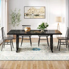 Table à manger pour 4-6 personnes, Grande table de salle à manger de 160 cm, Finition brillante
