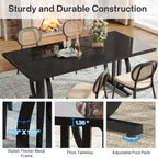Table à manger pour 4-6 personnes, Grande table de salle à manger de 160 cm, Finition brillante