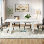Table à manger pour 4-6 personnes, Grande table de salle à manger de 160 cm, Finition brillante