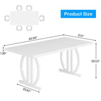 Table à manger pour 4-6 personnes, Grande table de salle à manger de 160 cm, Finition brillante