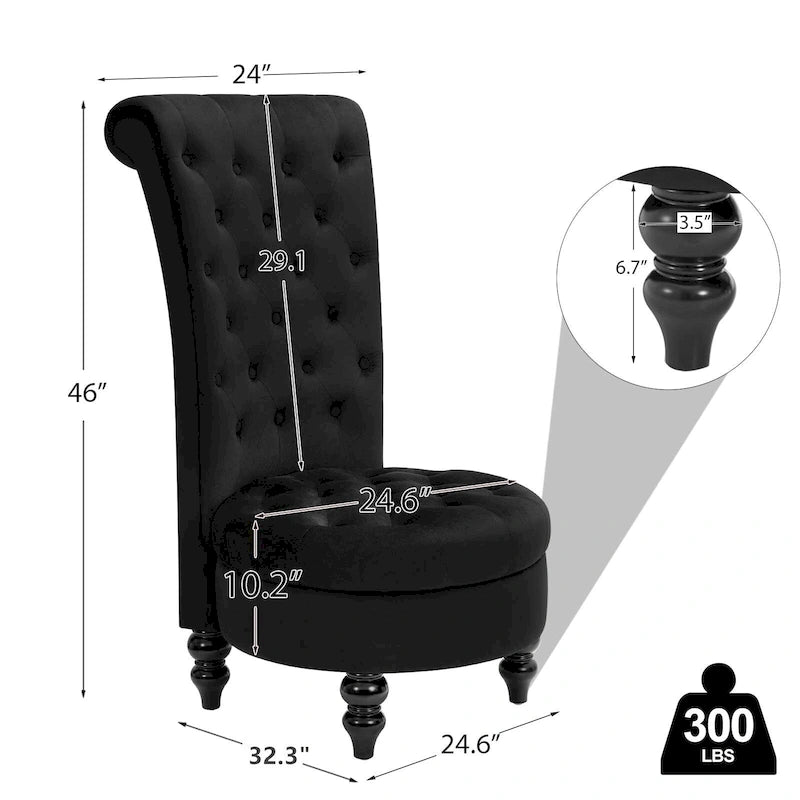 Chaises d'appoint hautes en velours avec pieds en hévéa, lot de 2 – Beige/Noir/Rouge/Blanc