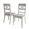 Chaise de salle à manger en bois massif blanc / marron / gris / noir, rembourrée, lot de 2