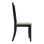 Chaise de salle à manger en bois massif blanc / marron / gris / noir, rembourrée, lot de 2