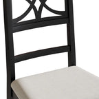 Chaise de salle à manger en bois massif blanc / marron / gris / noir, rembourrée, lot de 2
