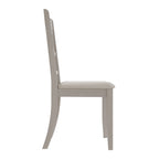 Chaise de salle à manger en bois massif blanc / marron / gris / noir, rembourrée, lot de 2
