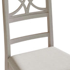 Chaise de salle à manger en bois massif blanc / marron / gris / noir, rembourrée, lot de 2
