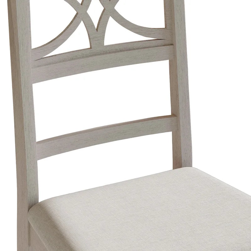Chaise de salle à manger en bois massif blanc / marron / gris / noir, rembourrée, lot de 2