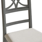 Chaise de salle à manger en bois massif blanc / marron / gris / noir, rembourrée, lot de 2