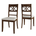 Chaise de salle à manger en bois massif blanc / marron / gris / noir, rembourrée, lot de 2