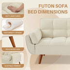 Canapé-lit futon de 75,39 pouces, canapé-lit pliant convertible inclinable pour salon avec 2 oreillers/accoudoirs