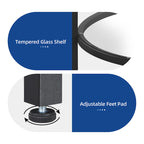 Table basse ronde à 2 niveaux avec étagère – Gris / Marron / Noir / Blanc / Bois