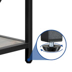 Table basse ronde à 2 niveaux avec étagère – Gris / Marron / Noir / Blanc / Bois