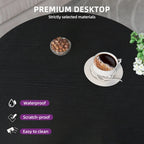 Table basse ronde à 2 niveaux avec étagère – Gris / Marron / Noir / Blanc / Bois