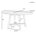 Table de salle à manger ronde et extensible de style ferme en bois avec 16 rallonges