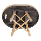 Table de salle à manger ronde et extensible de style ferme en bois avec 16 rallonges