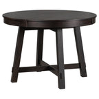 Table de salle à manger ronde et extensible de style ferme en bois avec 16 rallonges