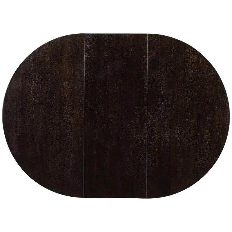 Table de salle à manger ronde et extensible de style ferme en bois avec 16 rallonges
