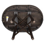 Table de salle à manger ronde et extensible de style ferme en bois avec 16 rallonges