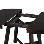 Table de salle à manger ronde et extensible de style ferme en bois avec 16 rallonges
