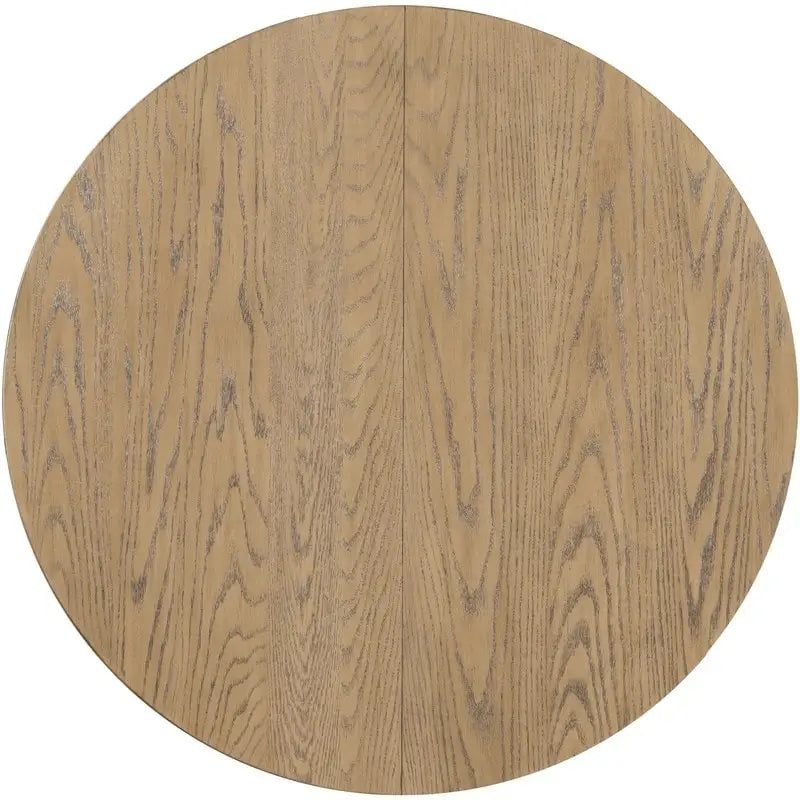 Table de salle à manger ronde et extensible de style ferme en bois avec 16 rallonges