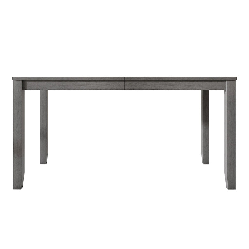 Table de salle à manger rectangulaire minimaliste en placage de bois avec pieds en bois robustes
