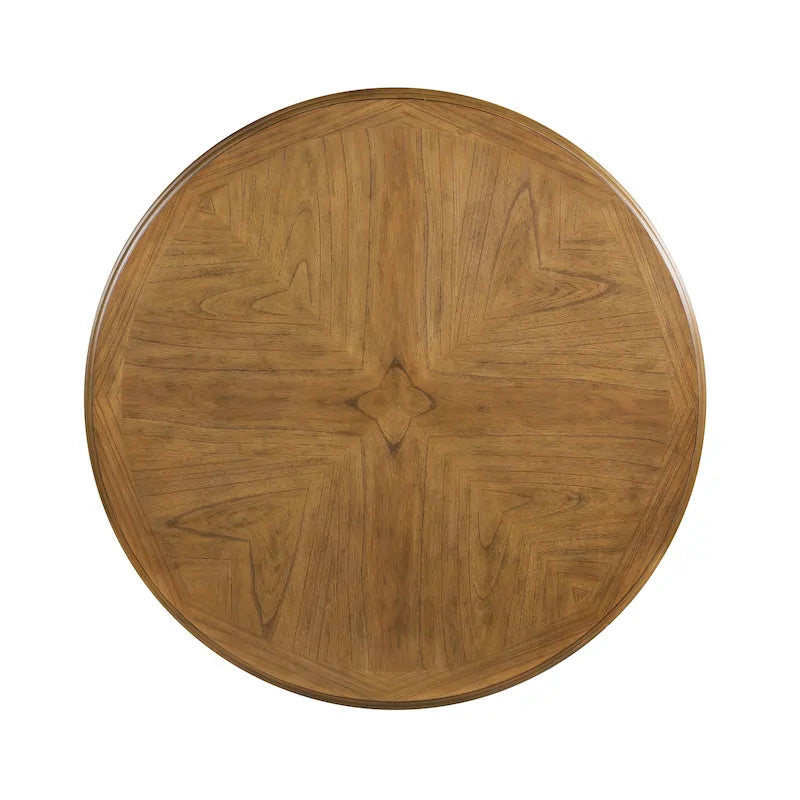 Ensemble de salle à manger 5 pièces de ferme ronde, gris clair/beige, bois d'hévéa