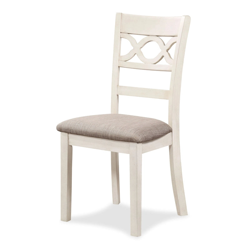 Ensemble de salle à manger 5 pièces de ferme ronde, gris clair/beige, bois d'hévéa