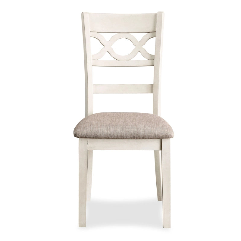 Ensemble de salle à manger 5 pièces de ferme ronde, gris clair/beige, bois d'hévéa